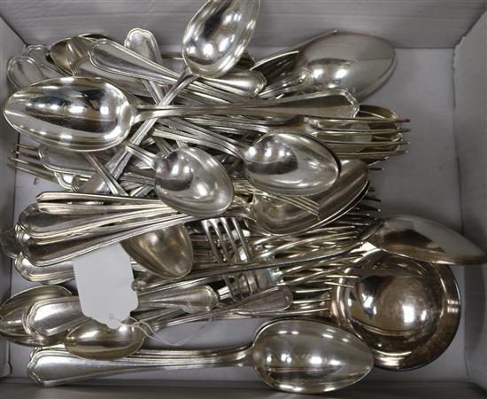 A quantity of plated flatware